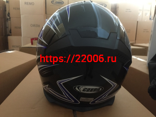 Шлем интеграл COBRA JK313, черный с красным(2), черный/синий (9), размеры S фото 5 Шлем интеграл COBRA JK313, черный с красным(2), черный/синий (9), размеры S фото 5