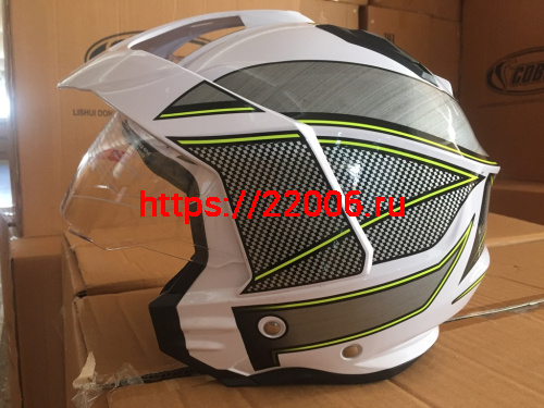 Шлем открытый 3/4 COBRA JK521, белый с серым(3), черный с графикой(2), размеры M фото 2 Шлем открытый 3/4 COBRA JK521, белый с серым(3), черный с графикой(2), размеры M фото 2