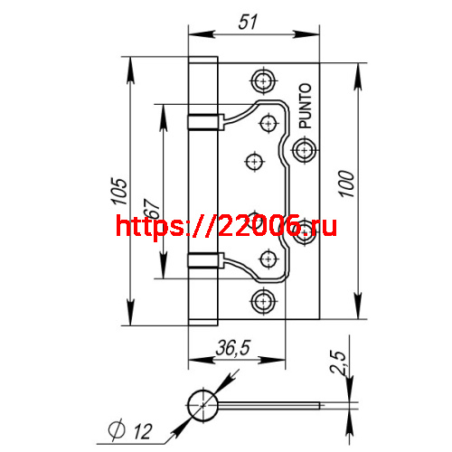 Петля Punto (Пунто) универсальная без врезки IN4200W CFB (200-2B 100x2,5) кофе глянец фото 3 Петля Punto (Пунто) универсальная без врезки IN4200W CFB (200-2B 100x2,5) кофе глянец фото 3
