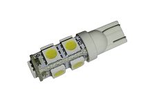 Лампа светодиодная (LED) 12V  T10  (W2,1х9,5d)  9SMD W5W чип 5050 белая
