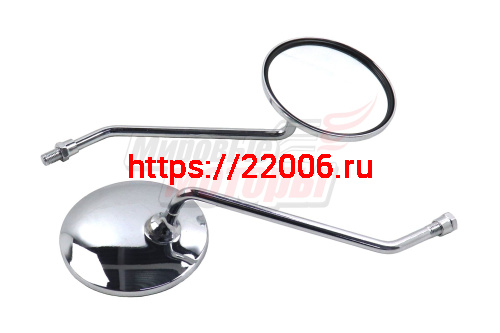Зеркала (013) металл. (мал.круглые хром) длин.стойка (в уп. 50 пар)